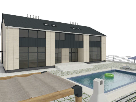 Modern House Building Full 3D Model