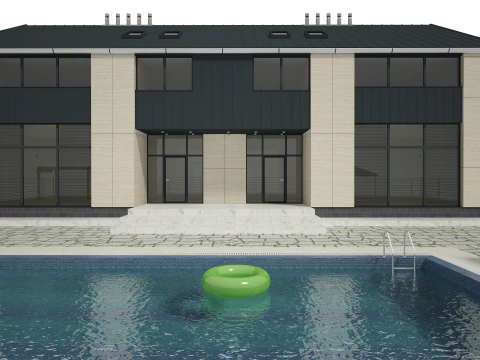 Modern House Building Full 3D Model
