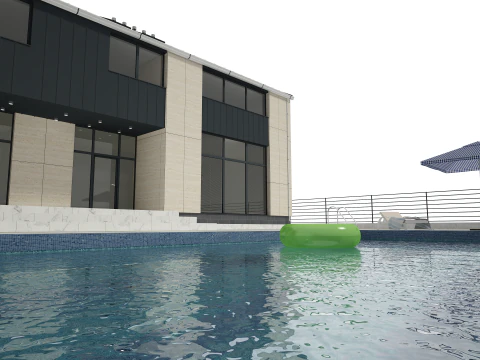 Modern House Building Full 3D Model