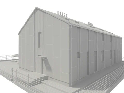 Modern House Building Full 3D Model