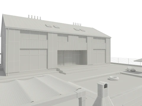 Modern House Building Full 3D Model
