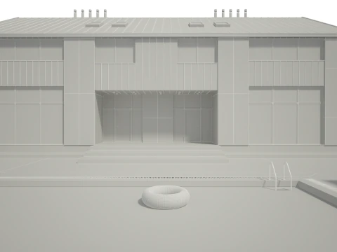 Modern House Building Full 3D Model