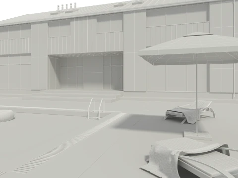 Modern House Building Full 3D Model