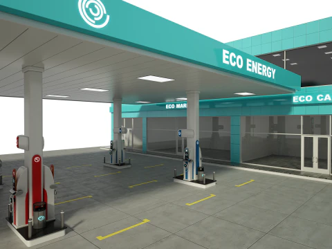 Gas Station 3D Model