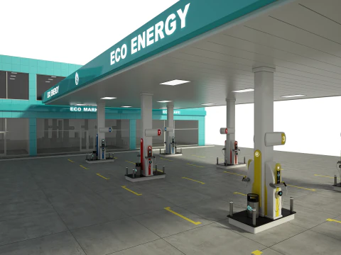 Gas Station 3D Model
