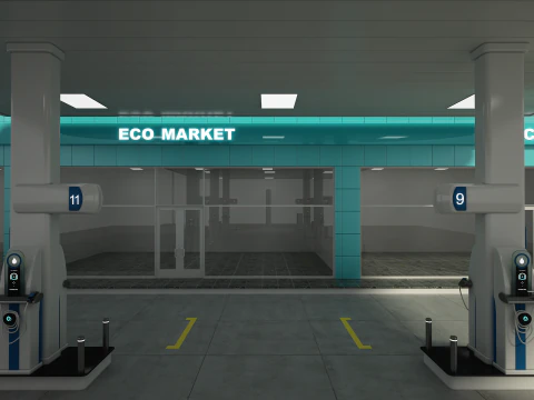 Gas Station 3D Model
