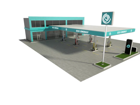 Gas Station 3D Model