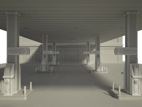 Gas Station 3D Model