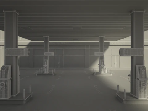 Gas Station 3D Model
