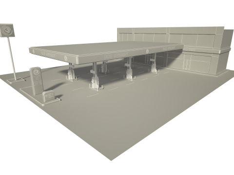 Posto de gasolina Modelo 3D