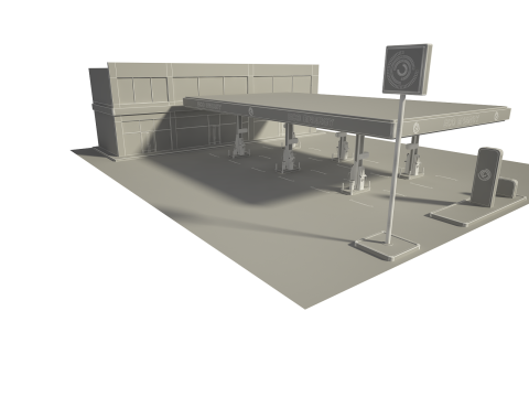 Posto de gasolina Modelo 3D