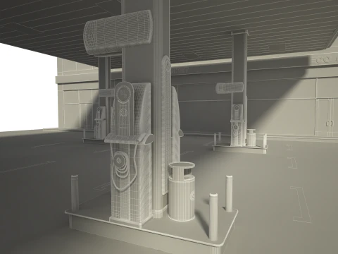 Gas Station 3D Model