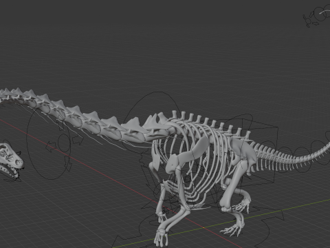 Динамічна поза скелета аргентинозавра 1 3D Модель