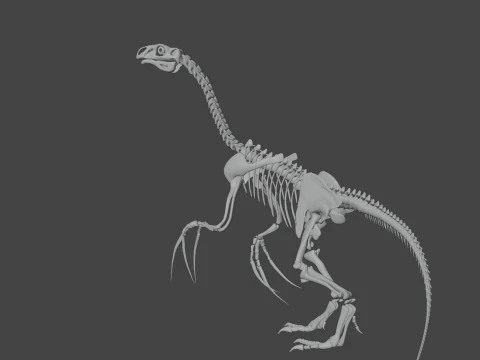 Therizinosaurus Rigged Skeleton Exotic Theropod Anatomy 3D Model