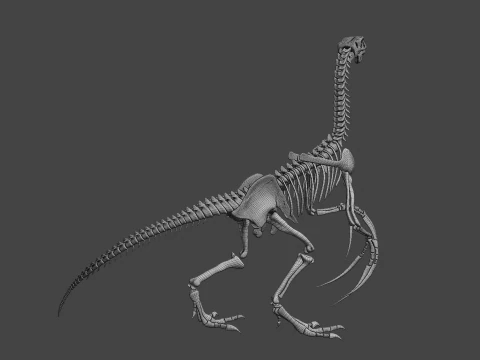 Therizinosaurus Rigged Skeleton Exotic Theropod Anatomy 3D Model