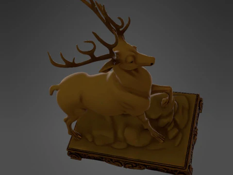 Veado Dourado da Majestade R&eacute;gia Modelo 3D