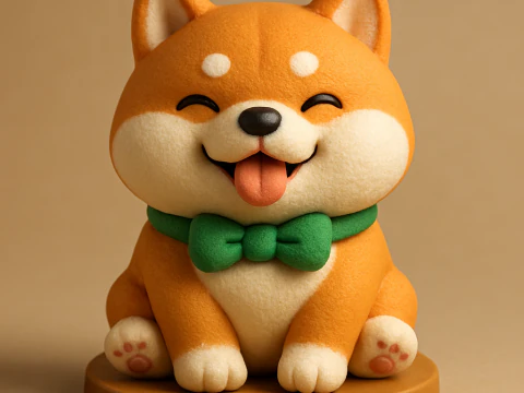 Cute Shiba Inu 3D Model