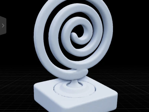 Abstract Neon Spiral Sculpture on Minimal Base Modern 3D Art Object 3D Model
