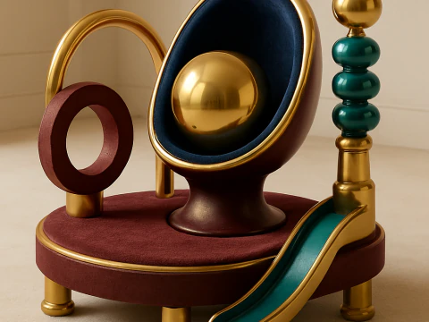 Причудливый трон роскошных игр 3D Модель