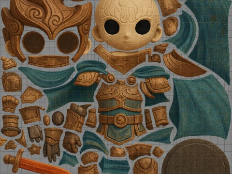 Mini Guardian of the Ember Realm 3D Model