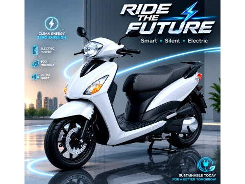 Modern White Electric Scooter 3D Model