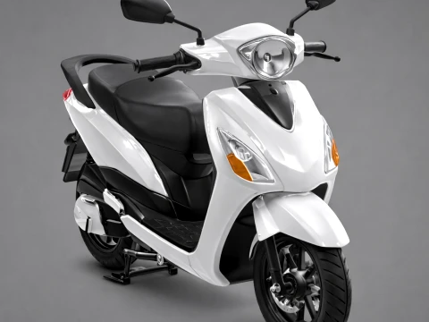 Modern White Electric Scooter 3D Model