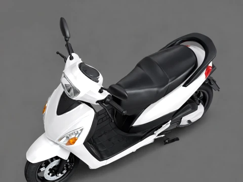 Modern White Electric Scooter 3D Model
