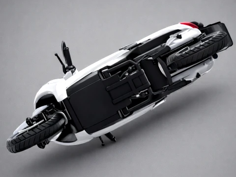 Modern White Electric Scooter 3D Model