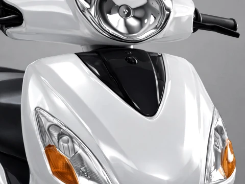 Modern White Electric Scooter 3D Model