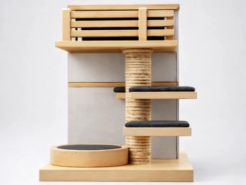 Modern Cat Tree House 3D Model