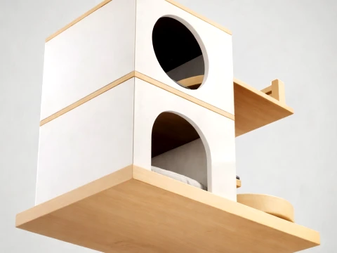 Modern Cat Tree House 3D Model