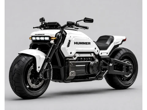 Futuristic Heavy-Duty Electric Motorcycle 3D Model