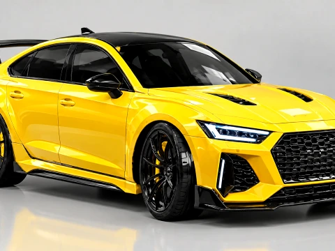 Yellow Sports Racing Sedan 3D Model