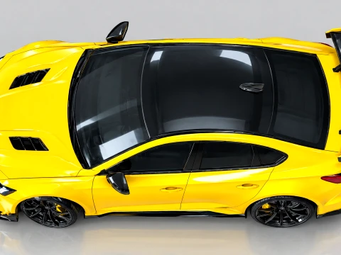 Yellow Sports Racing Sedan 3D Model