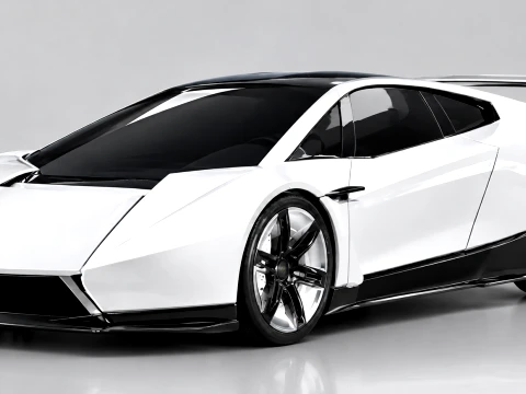 Tesla Roadster Sports Car White Futuristic Supercar 3D मॉडल