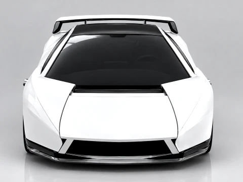 Tesla Roadster Sports Car White Futuristic Supercar 3D Model