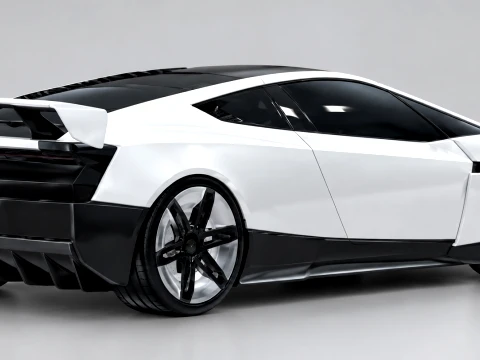 Tesla Roadster Sports Car White Futuristic Supercar 3D Model