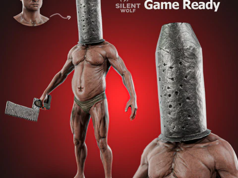 Das Silent Executioner-Rigged-Animationsspiel, bereit f&uuml;r Unity Unreal 3D Modell