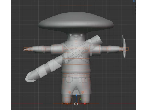 Warrior mushroom rigged game ready 3D Model