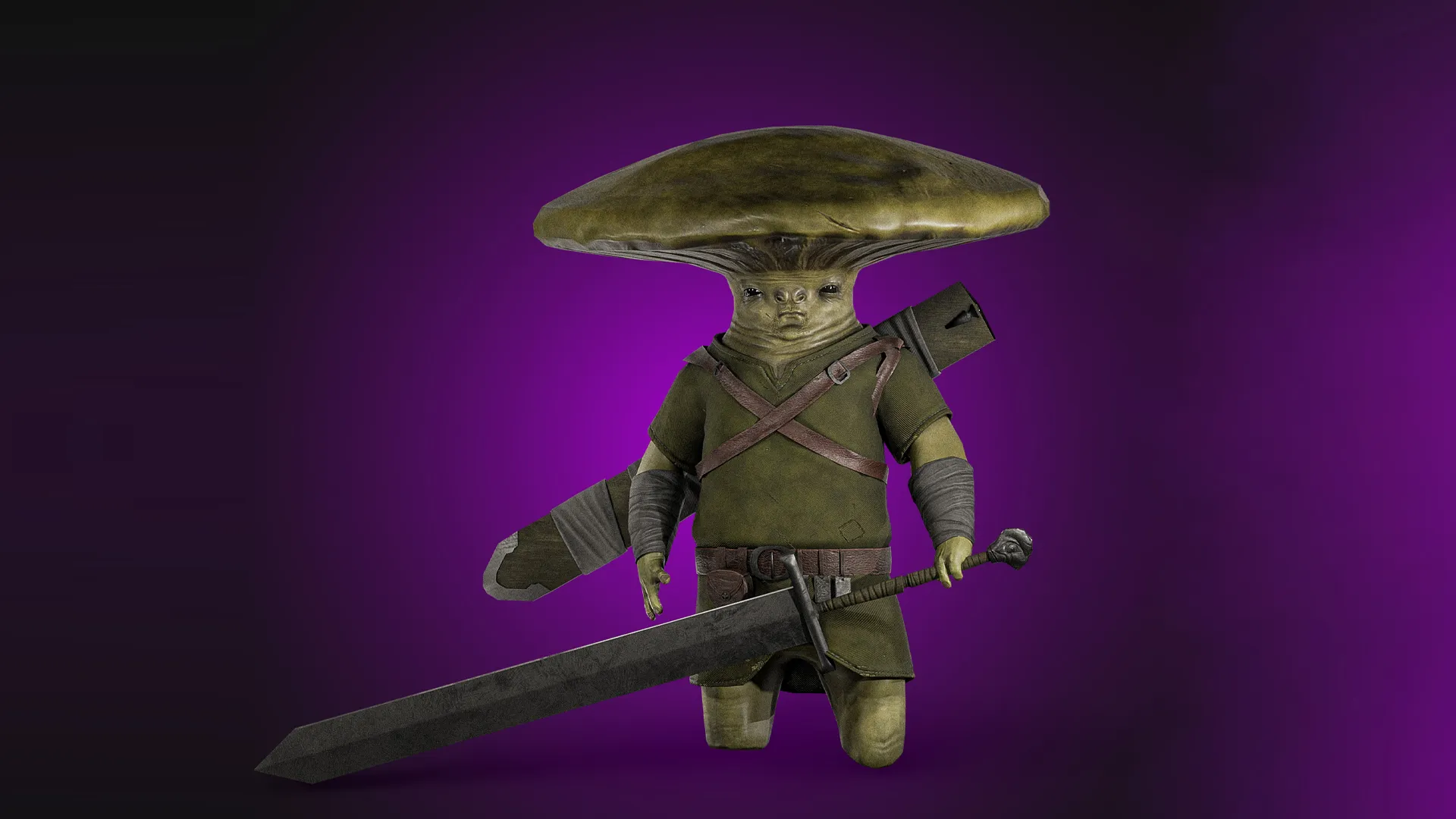 Warrior mushroom rigged game ready 3D Model .c4d .max .obj .3ds .fbx .stl .blend 