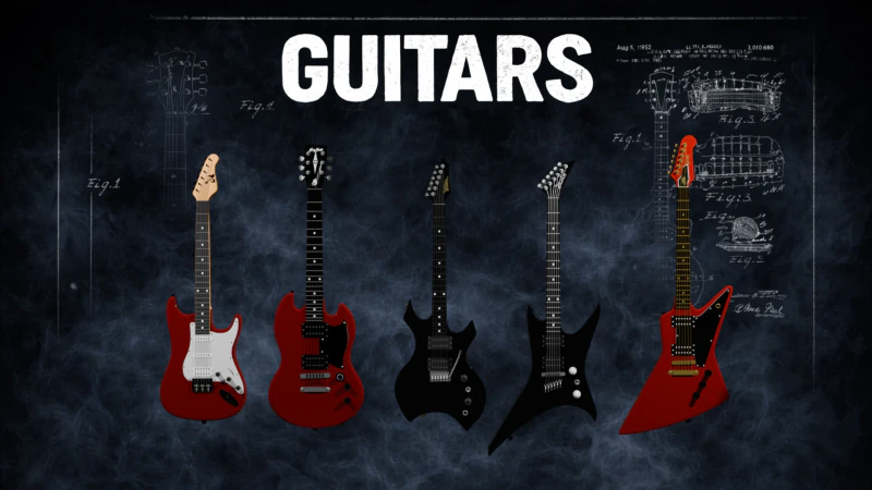 Gitar listrik Model 3D .c4d .max .obj .3ds .fbx .stl .blend 