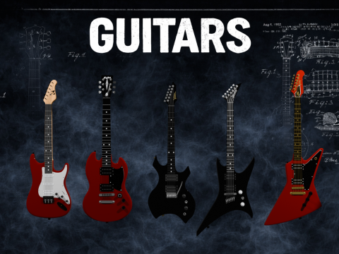 Electric guitars 3D Model
