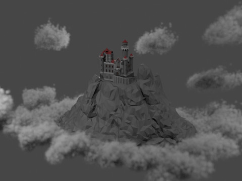 중세 성 3D 모델