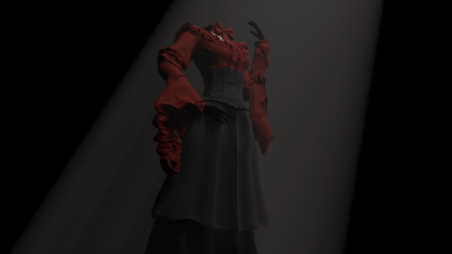 Victorian style dress 3D Model .c4d .max .obj .3ds .fbx .stl .blend 