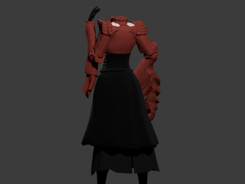 Victorian style dress 3D Model