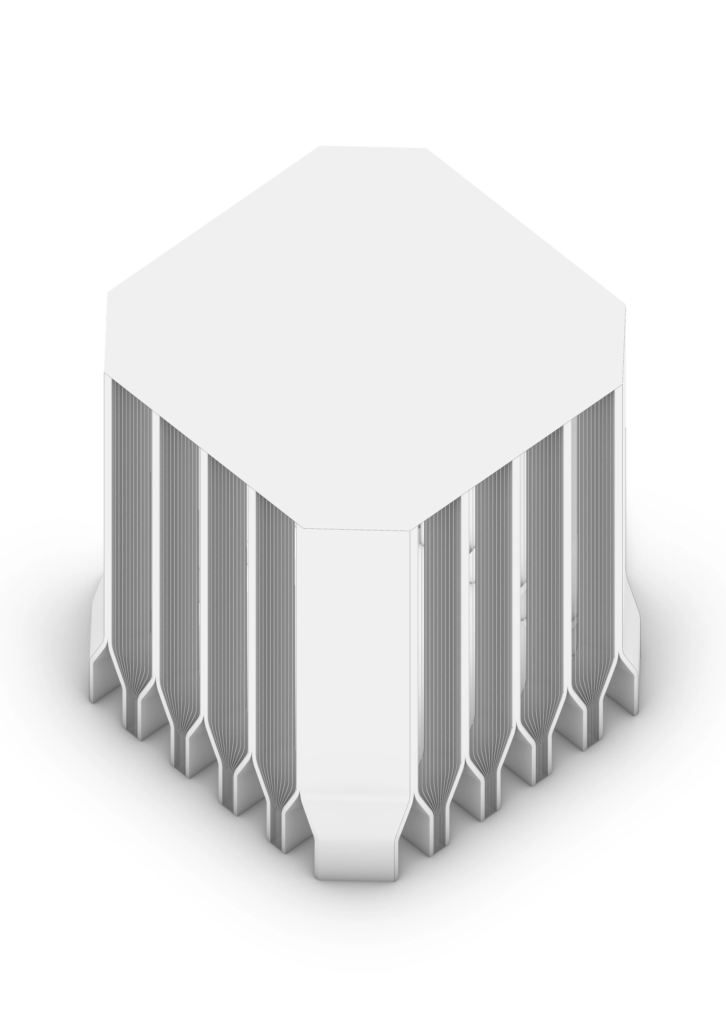 Modern Hexagon Tower Building 3D Model .c4d .max .obj .3ds .fbx .stl .blend