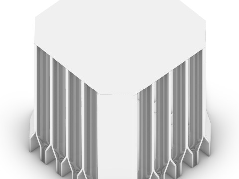 Современное здание шестиугольной башни 3D Модель