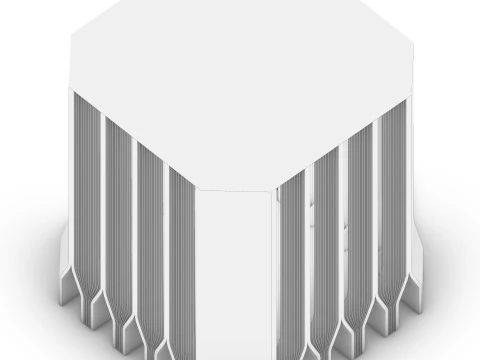 현대 육각형 타워 빌딩 3D 모델