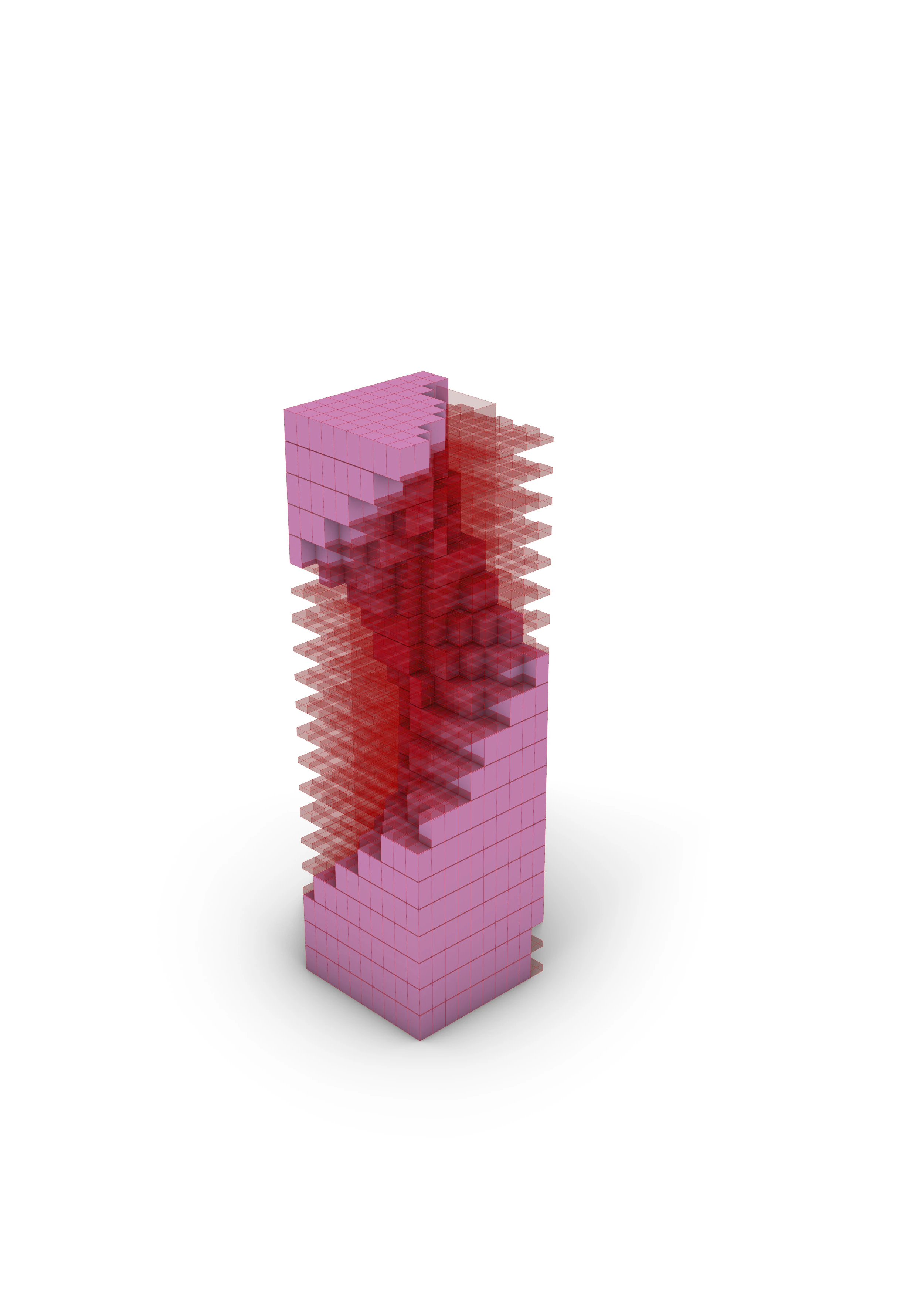 Voxel - Modular Architecture Tower Editable Grasshopper Definition 3D Model .c4d .max .obj .3ds .fbx .stl .blend 