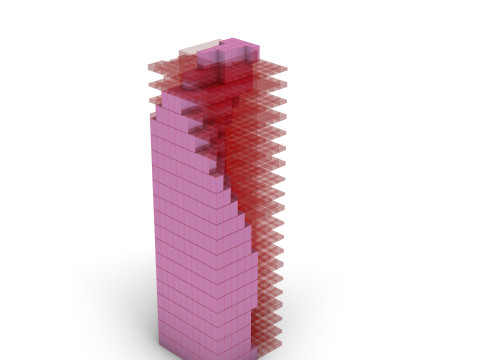Voxel &mdash; Модульная архитектура Tower Редактируемое определение Grasshopper 3D Модель
